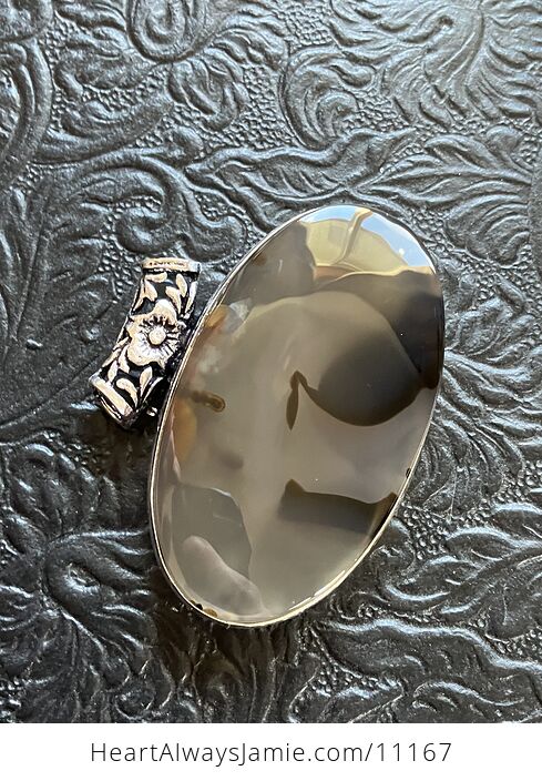Dendritic Agate Pelican Stone Jewelry Pendant - #uzWaH8eCPBA-7