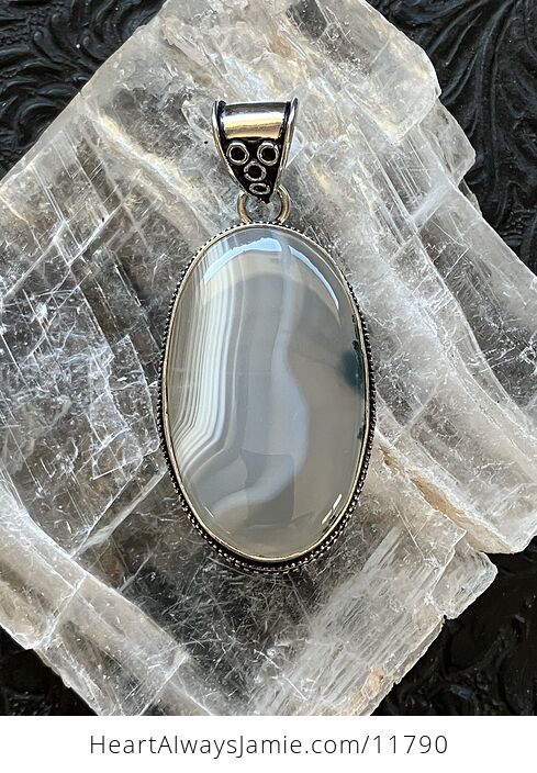Dendritic Botswana Agate Crystal Stone Jewelry Pendant - #BW4xIIUCu1k-2