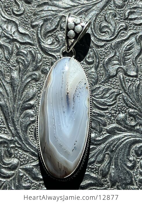 Dendritic Botswana Agate Crystal Stone Jewelry Pendant - #MuAGDVpUJmk-1