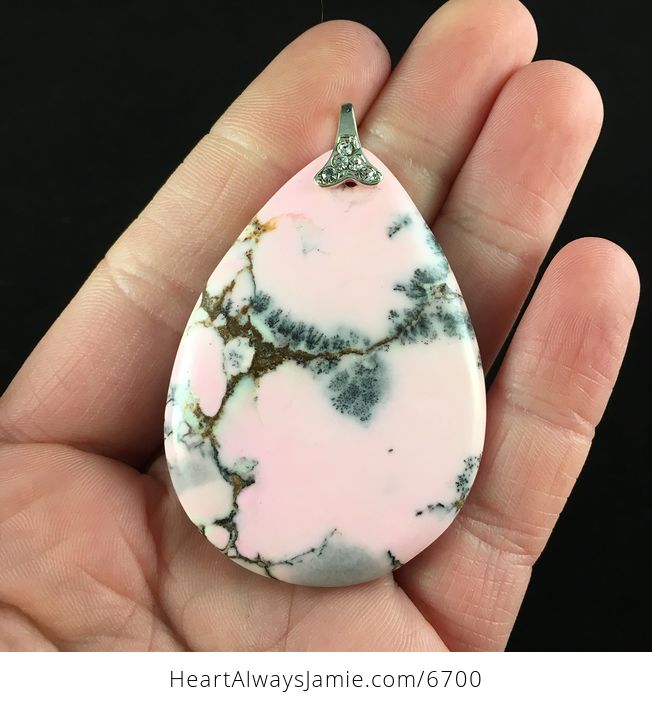 Dendritic Color Treated Opal Stone Jewelry Pendant - #9aa7eMLrk1g-1