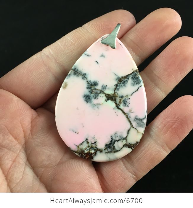 Dendritic Color Treated Opal Stone Jewelry Pendant - #9aa7eMLrk1g-6