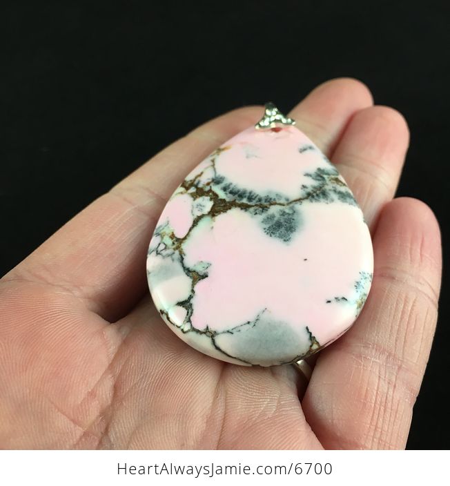 Dendritic Color Treated Opal Stone Jewelry Pendant - #9aa7eMLrk1g-2