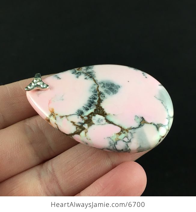 Dendritic Color Treated Opal Stone Jewelry Pendant - #9aa7eMLrk1g-4
