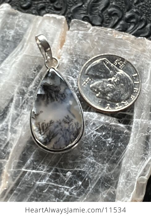 Dendritic Opal Agate Crystal Stone Jewelry Pendant - #bYYsLO7mXMM-6