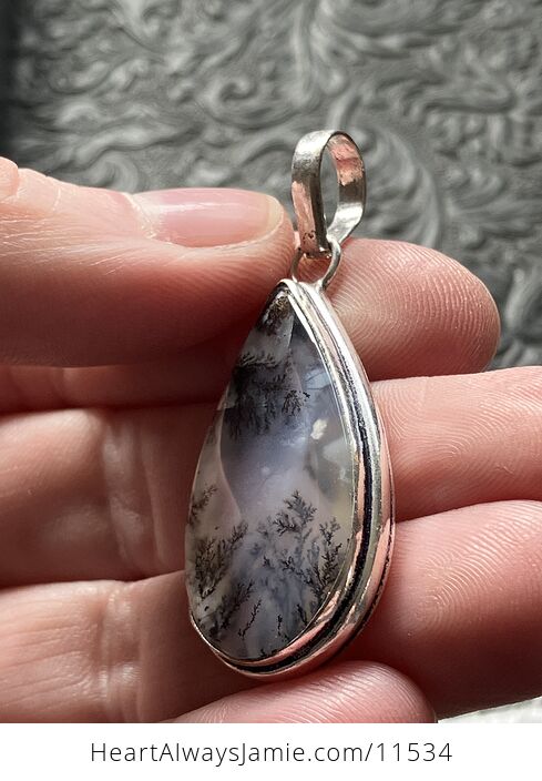 Dendritic Opal Agate Crystal Stone Jewelry Pendant - #bYYsLO7mXMM-4