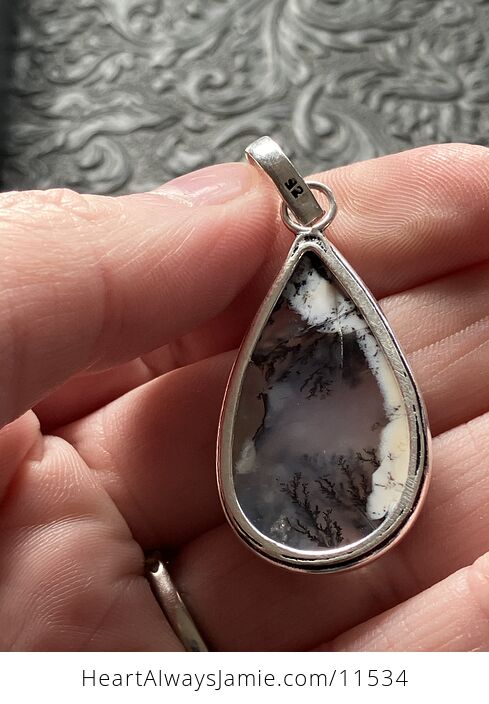 Dendritic Opal Agate Crystal Stone Jewelry Pendant - #bYYsLO7mXMM-5