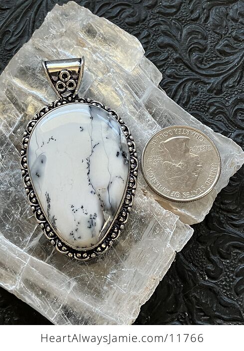 Dendritic Opal Crystal Stone Jewelry Pendant - #HhFkE4kFulE-2
