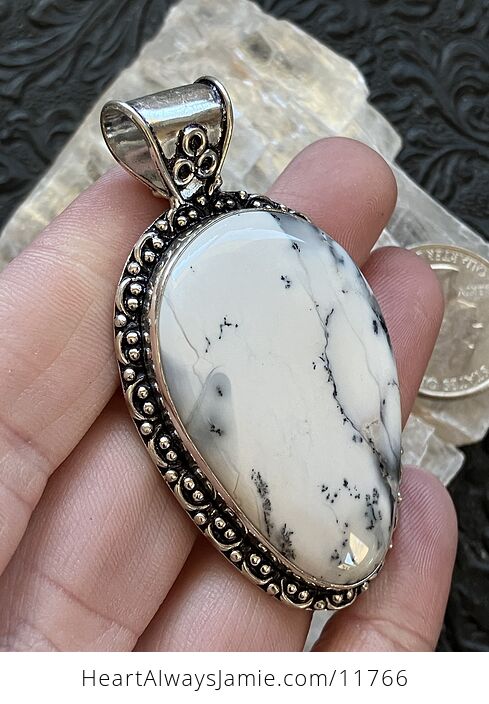 Dendritic Opal Crystal Stone Jewelry Pendant - #HhFkE4kFulE-4