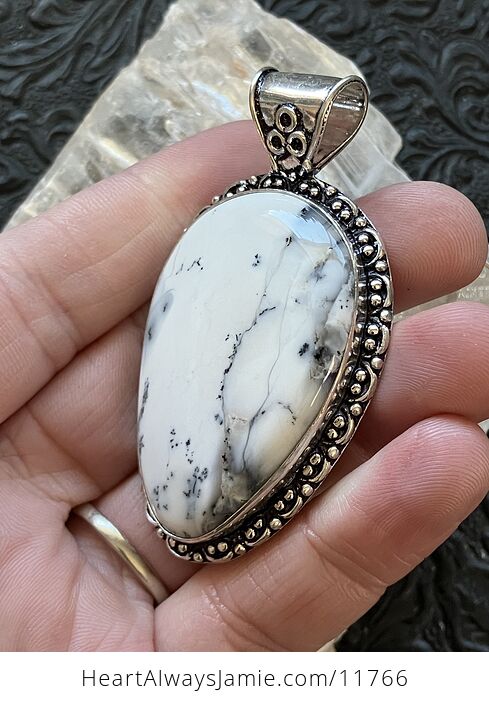 Dendritic Opal Crystal Stone Jewelry Pendant - #HhFkE4kFulE-5