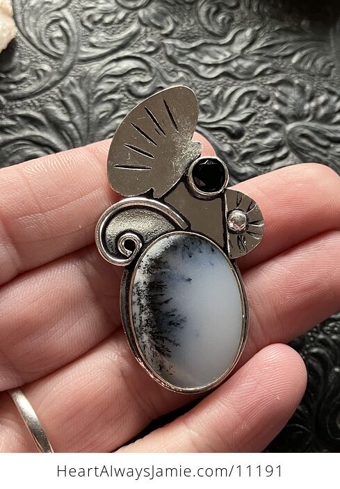 Dendritic Opal Crystal Stone Jewelry Pendant - #NfZoHyB475Q-4