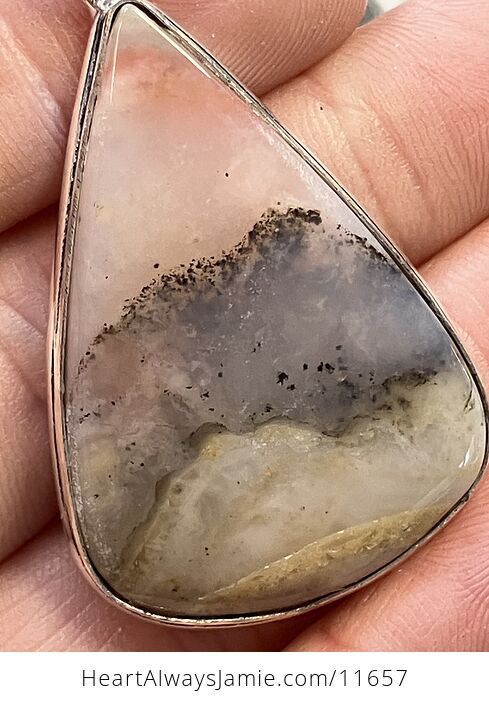 Dendritic Peruvian Pink Opal Crystal Stone Jewelry Pendant - #T6pDW5twtr8-7