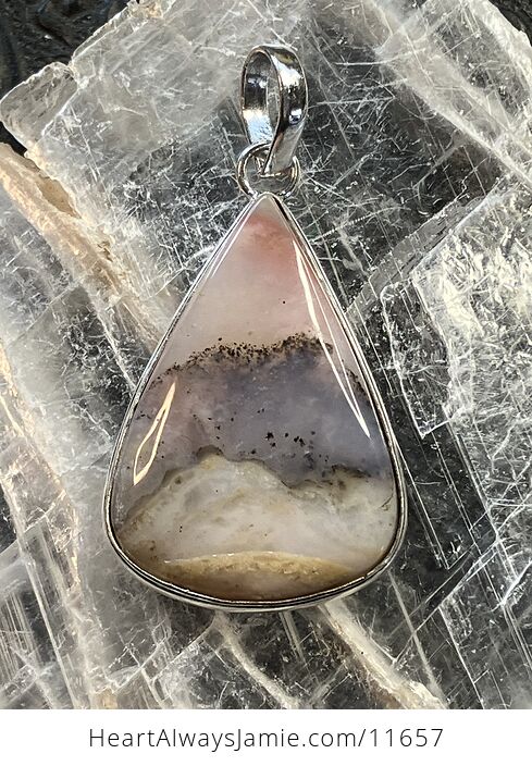 Dendritic Peruvian Pink Opal Crystal Stone Jewelry Pendant - #T6pDW5twtr8-2