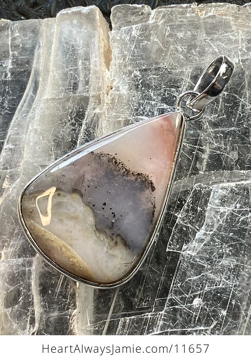 Dendritic Peruvian Pink Opal Crystal Stone Jewelry Pendant - #T6pDW5twtr8-4