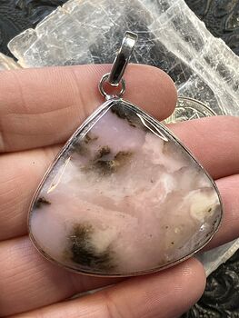 Dendritic Peruvian Pink Opal Crystal Stone Jewelry Pendant Scuff Discount #uonDVhT4Llk