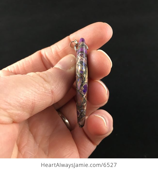 Diamond Shaped Purple Sea Sediment Jasper Stone Jewelry Pendant - #EL8rfVOmsMk-5