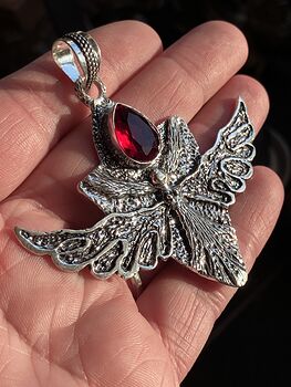 Discounted Angel or Fairy with Faceted Garnet Stone Crystal Jewelry Pendant Charm #mGfzgCflMog