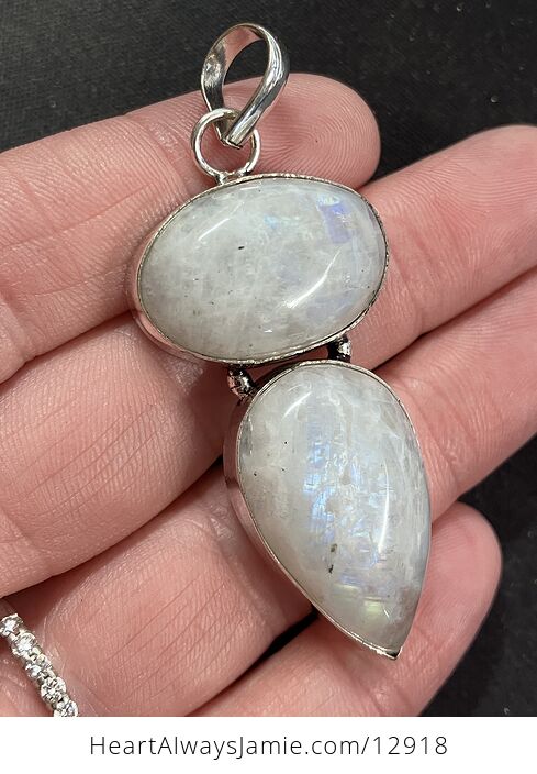 Double Rainbow Moonstone Pendant Stone Crystal Jewelry - #MBbmto9OehE-1