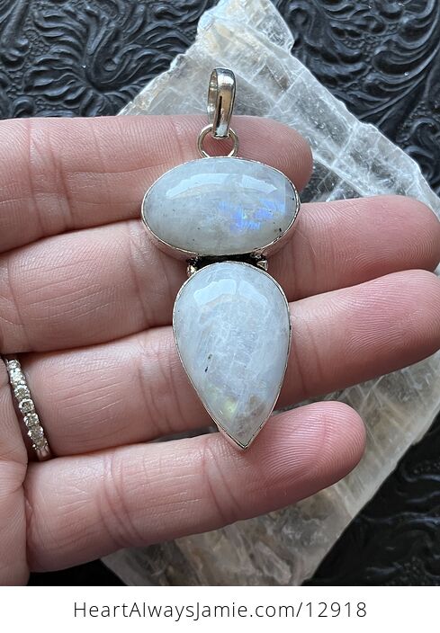 Double Rainbow Moonstone Pendant Stone Crystal Jewelry - #MBbmto9OehE-4