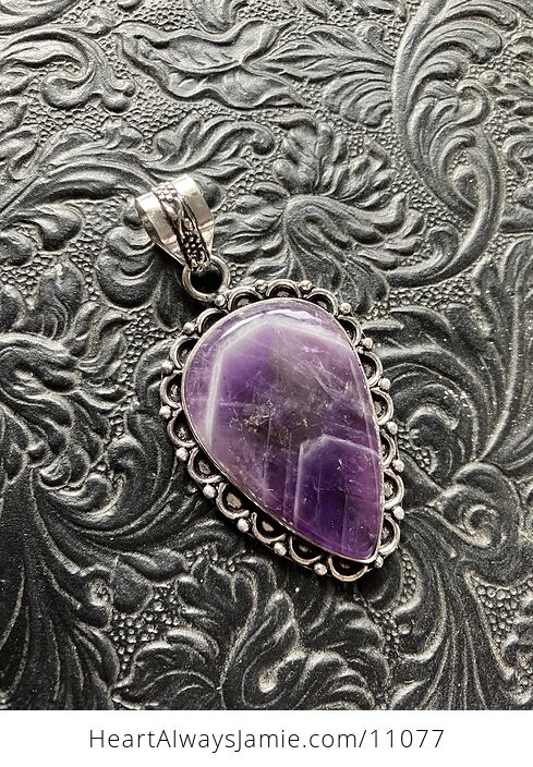 Dream Amethyst and Quartz Crystal Stone Jewelry Pendant - #yDgkqQk42Ww-1