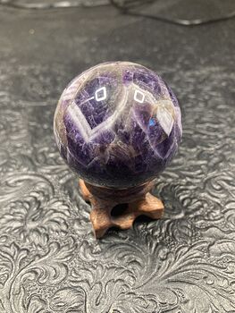 Dream Amethyst Sphere with Carved Wood Stand #3ntCXWcqCJc
