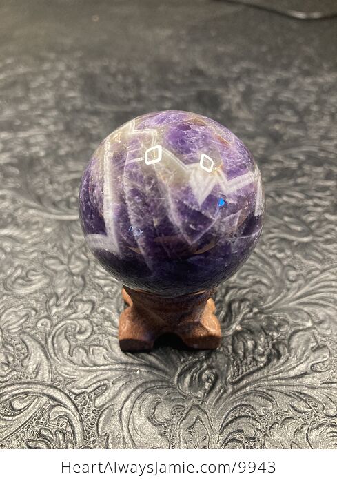 Dream Amethyst Sphere with Carved Wood Stand - #3ntCXWcqCJc-4
