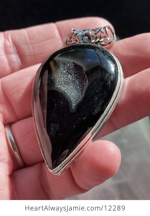 Druzy Black Agate Crystal Stone Jewelry Pendant - #T3DGjCoCfKE-4