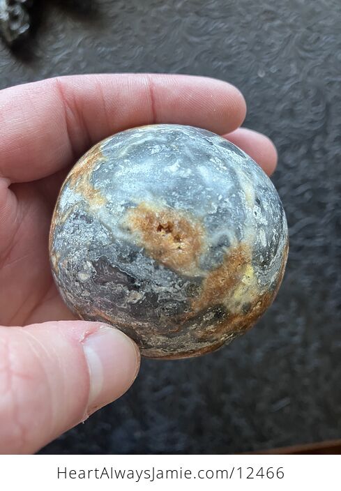 Druzy Brecciated Jasper with Sphalerite Trade Name Sphere Crystal Ball - #T52tQos3UNE-8