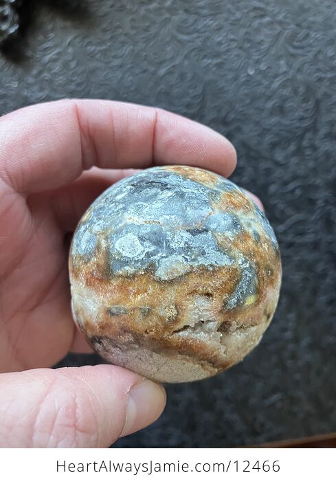 Druzy Brecciated Jasper with Sphalerite Trade Name Sphere Crystal Ball - #T52tQos3UNE-7