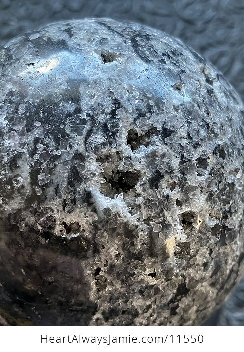 Druzy Brecciated Limestone with Sphalerite Trade Name Sphere Crystal Ball - #IWhZs1mwGX8-9
