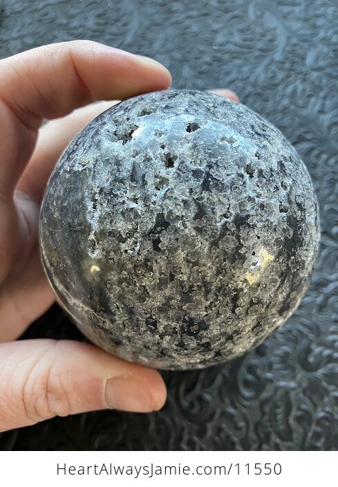 Druzy Brecciated Limestone with Sphalerite Trade Name Sphere Crystal Ball - #IWhZs1mwGX8-8