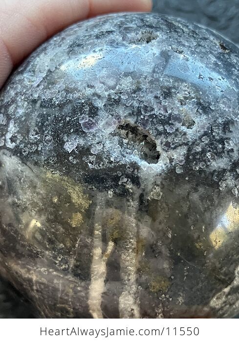 Druzy Brecciated Limestone with Sphalerite Trade Name Sphere Crystal Ball - #IWhZs1mwGX8-10