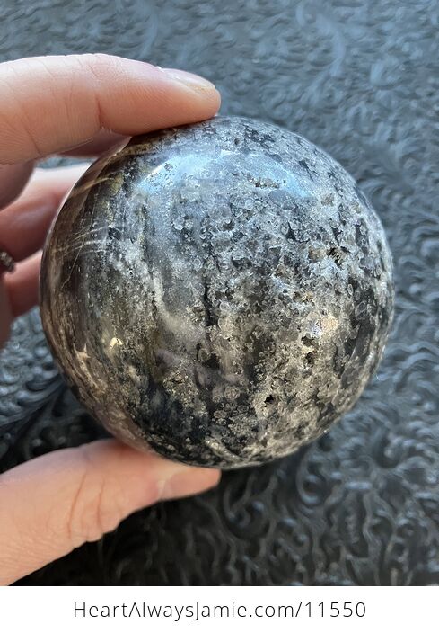Druzy Brecciated Limestone with Sphalerite Trade Name Sphere Crystal Ball - #IWhZs1mwGX8-3