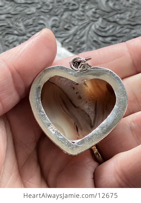 Druzy Montana Agate Heart Shaped Crystal Stone Jewelry Pendant - #jaIZZHCE5Pw-7