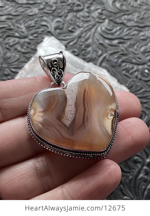 Druzy Montana Agate Heart Shaped Crystal Stone Jewelry Pendant - #jaIZZHCE5Pw-5