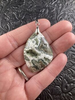 Druzy Moss Agate Crystal Stone Jewelry Pendant #TQgTaWYmw4A