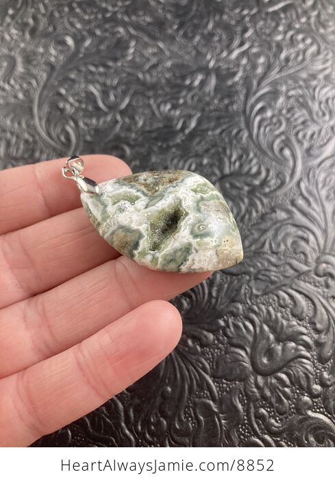Druzy Moss Agate Crystal Stone Jewelry Pendant - #TQgTaWYmw4A-4