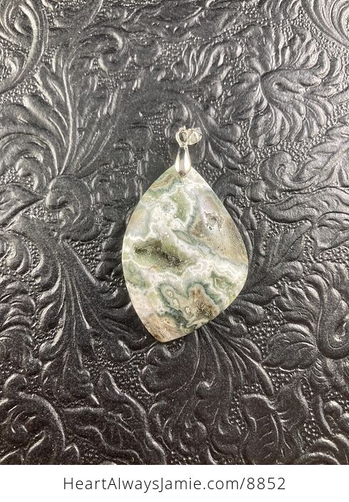 Druzy Moss Agate Crystal Stone Jewelry Pendant - #TQgTaWYmw4A-5