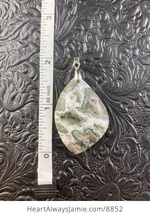 Druzy Moss Agate Crystal Stone Jewelry Pendant - #TQgTaWYmw4A-6