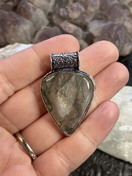 Druzy Moss Agate Stone Jewelry Crystal Pendant #0G0TVUqEqQM
