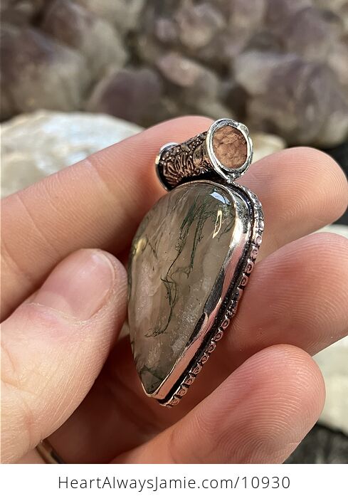 Druzy Moss Agate Stone Jewelry Crystal Pendant - #0G0TVUqEqQM-3
