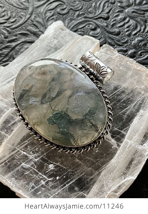 Druzy Moss Agate Stone Jewelry Crystal Pendant - #5Kn8w0pUSUc-3