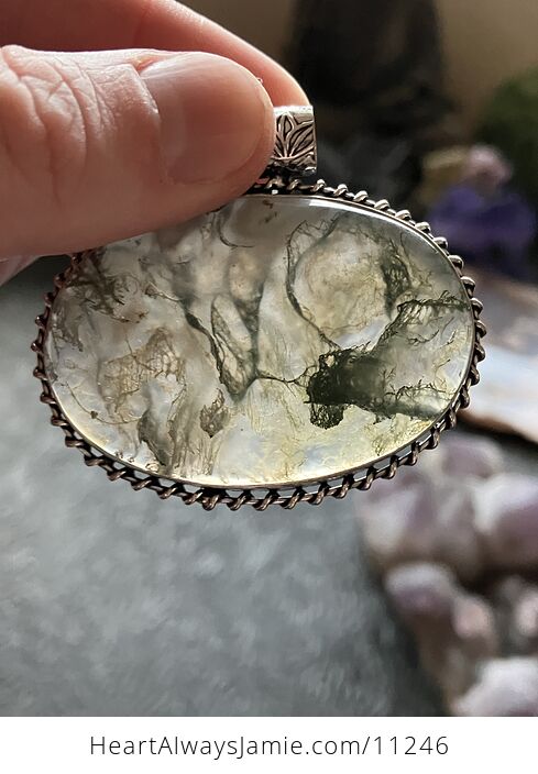 Druzy Moss Agate Stone Jewelry Crystal Pendant - #5Kn8w0pUSUc-4