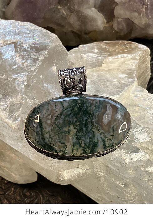Druzy Moss Agate Stone Jewelry Crystal Pendant - #BcHX4eRvPX8-1