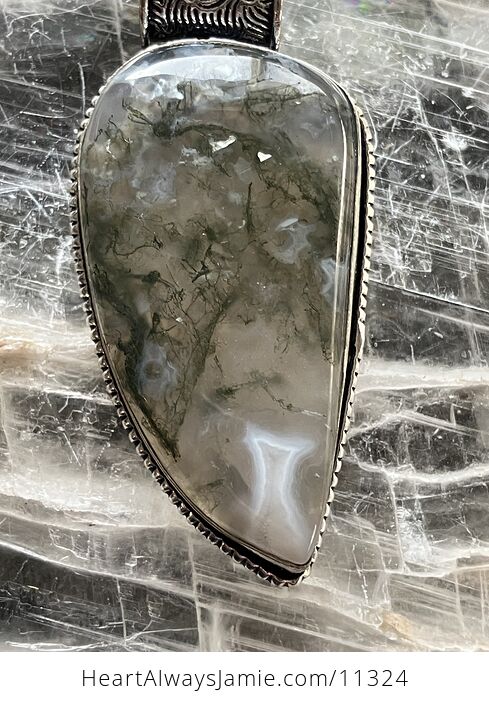 Druzy Moss Agate Stone Jewelry Crystal Pendant - #GCzLWyks2SY-1