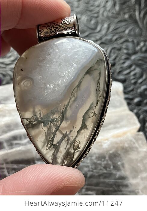 Druzy Moss Agate Stone Jewelry Crystal Pendant - #SrWNCEOuVcE-6
