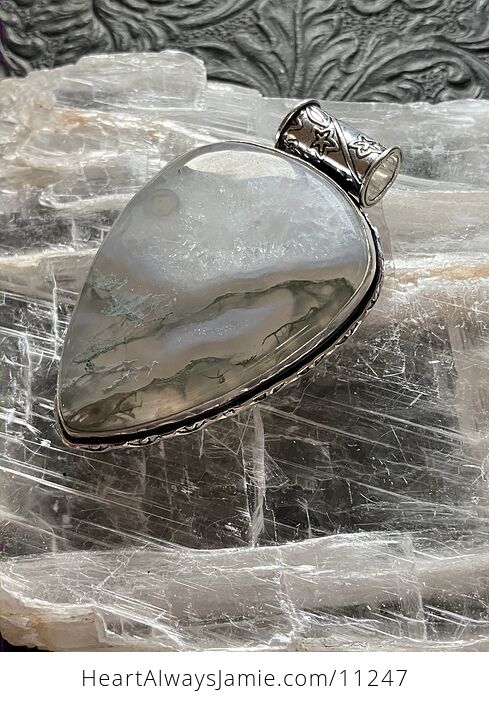 Druzy Moss Agate Stone Jewelry Crystal Pendant - #SrWNCEOuVcE-3