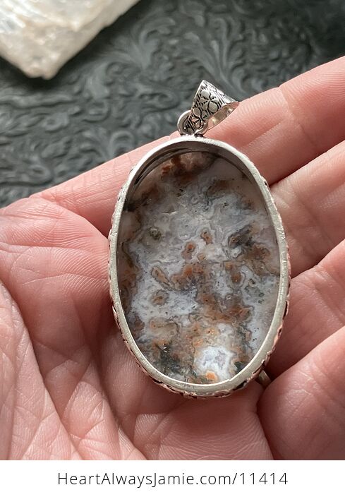 Druzy Moss Agate Stone Jewelry Crystal Pendant - #ZbnD01cmQzw-6