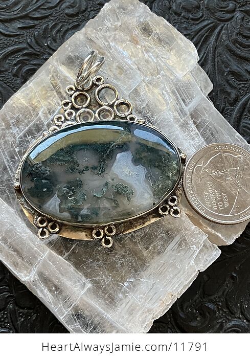 Druzy Moss Agate Stone Jewelry Crystal Pendant - #tAgk5E0w08c-7