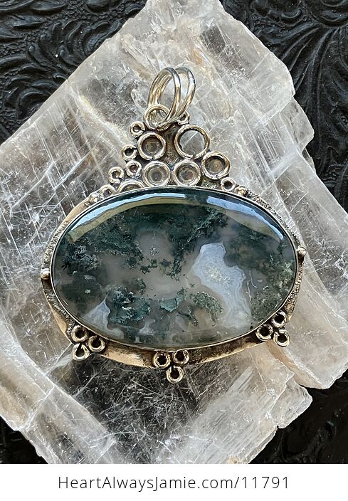 Druzy Moss Agate Stone Jewelry Crystal Pendant - #tAgk5E0w08c-1