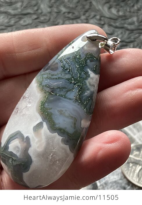 Druzy Moss Agate Stone Jewelry Crystal Pendant - #xlc0MTFJQ0c-9